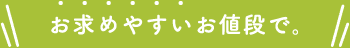 お求めやすいお値段で。