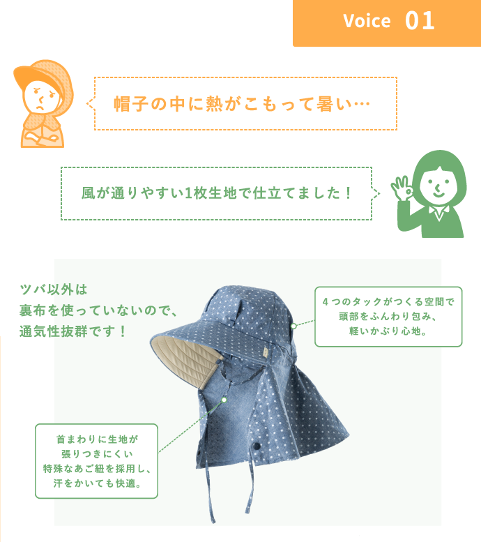 ふわっと涼しい帽