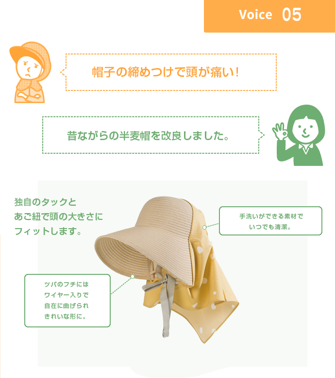 農園帽 ハーフ&ハーフ