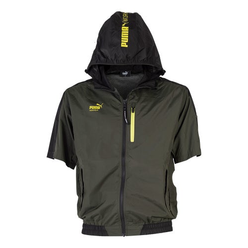 作業ウェアPUMA エアツイスト ファン装着ウェア フーディー半袖 ハイポジション (AT-8031N)