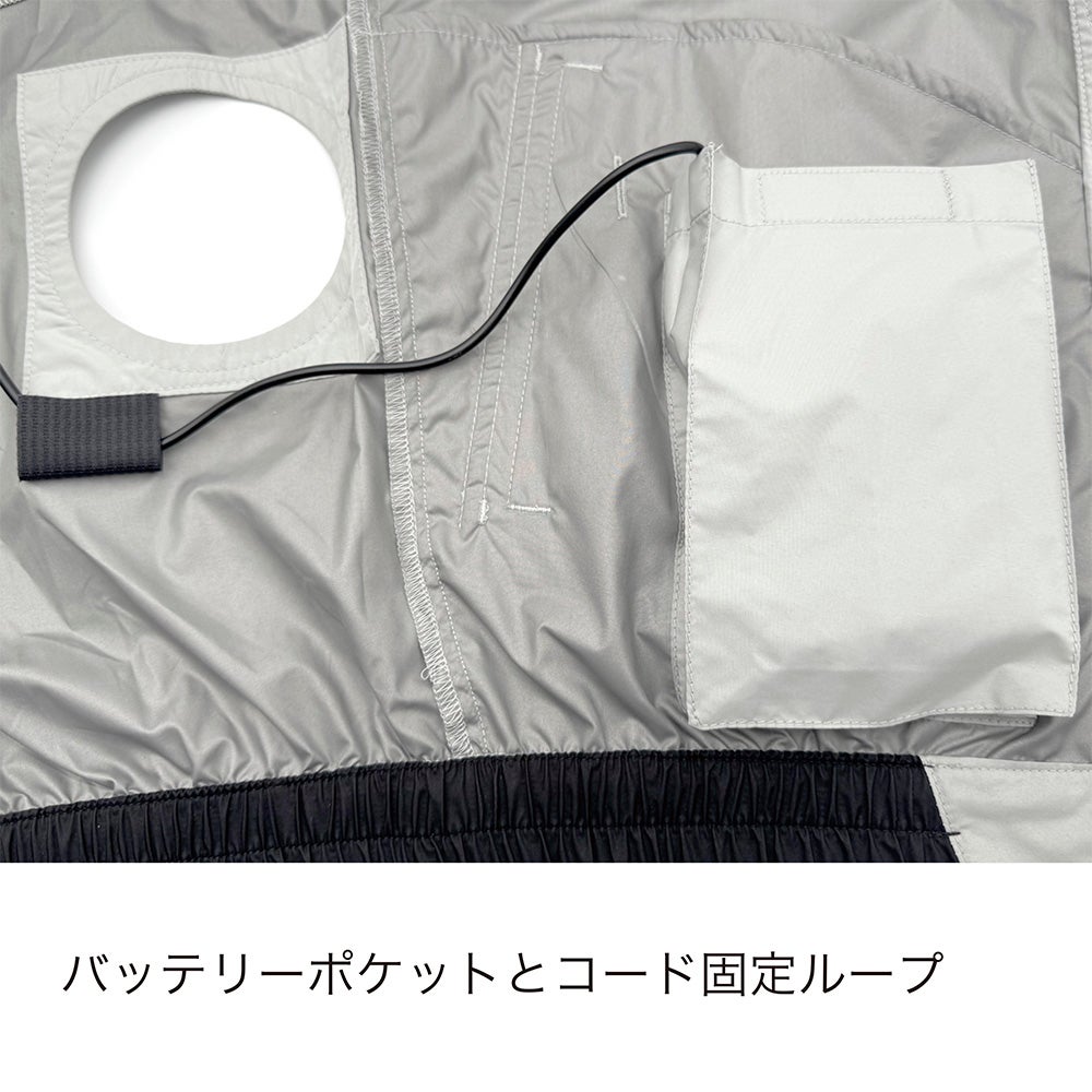 作業ウェアPUMA エアツイスト ファン装着ウェア フーディーベスト (AT-8022N)